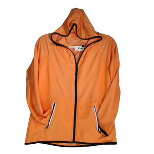 Cali Jacket Womens Size Medium Orange Lightweight Zip Pockets Full Zip Hoodie